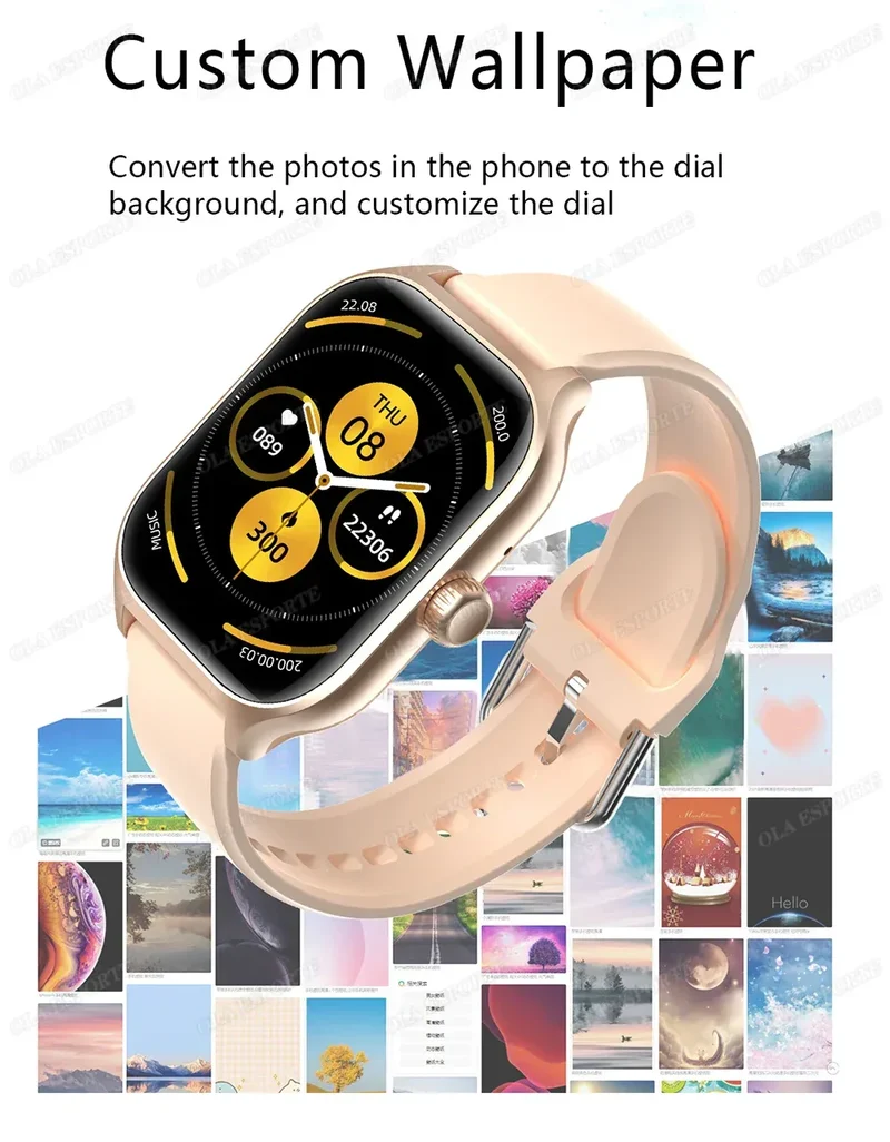 2.01'' Sports SmartWatch Fitness Clock Health Monitor Waterproof Smartwatch Wireless Call Watches For Men Women IOS Andriod 2025