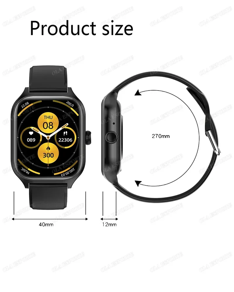 2.01'' Sports SmartWatch Fitness Clock Health Monitor Waterproof Smartwatch Wireless Call Watches For Men Women IOS Andriod 2025
