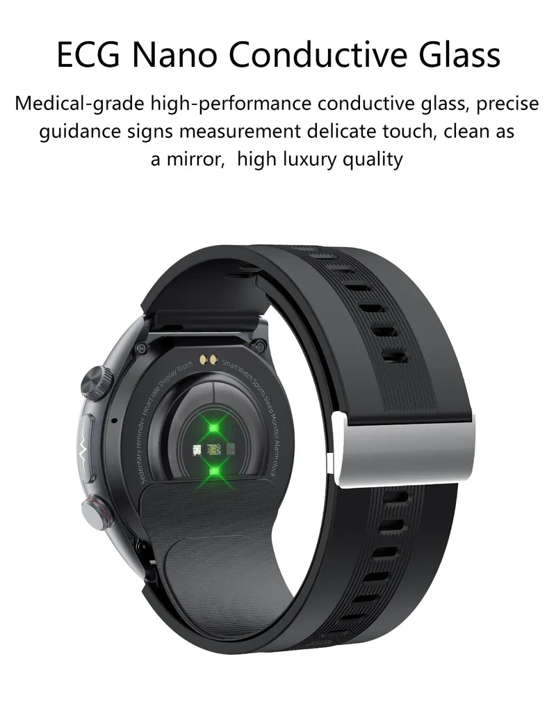 New Blood pressure Non-invasive Health Monitor Airbag Sports Smart Watches ECG+PPG Precise 1.43-inch AMOLED Calls Smartwatch NFC