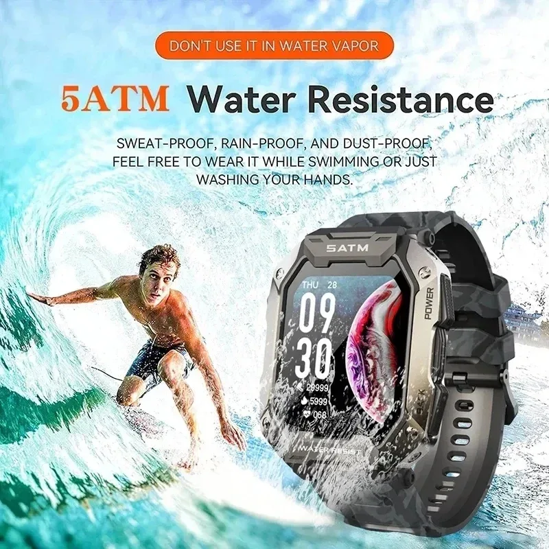 Smart Watch Men Swim IP68 ATM Waterproof Smart Clock Outdoor Sports Fitness Tracker Health Monitor Smartwatch For Android IOS