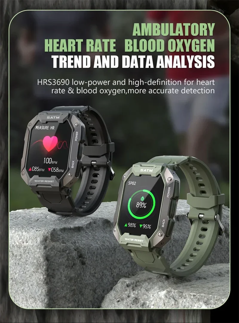 Smart Watch Men Swim IP68 ATM Waterproof Smart Clock Outdoor Sports Fitness Tracker Health Monitor Smartwatch For Android IOS
