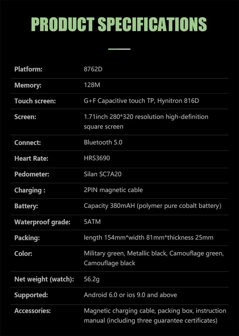 Smart Watch Men Swim IP68 ATM Waterproof Smart Clock Outdoor Sports Fitness Tracker Health Monitor Smartwatch For Android IOS