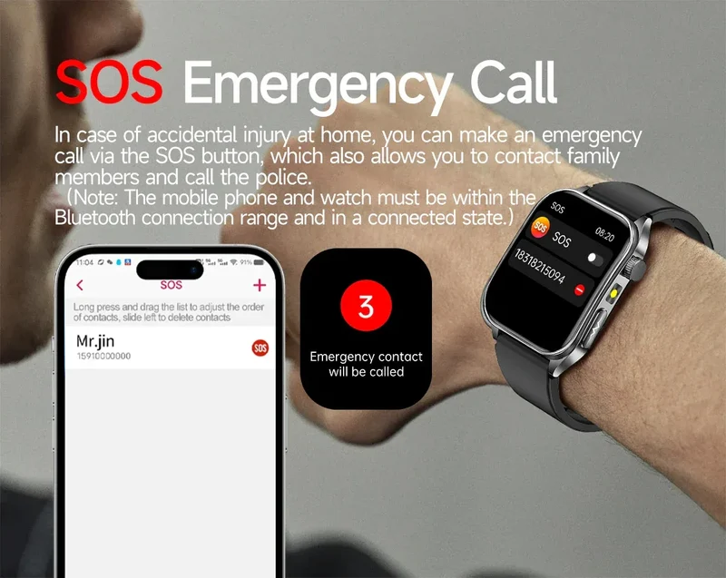 New 650nm Dual probe laser Health Smart Watch ECG+PPG Blood pressure Uric Acid Blood lipids AMOLED Physical therapy Smartwatches