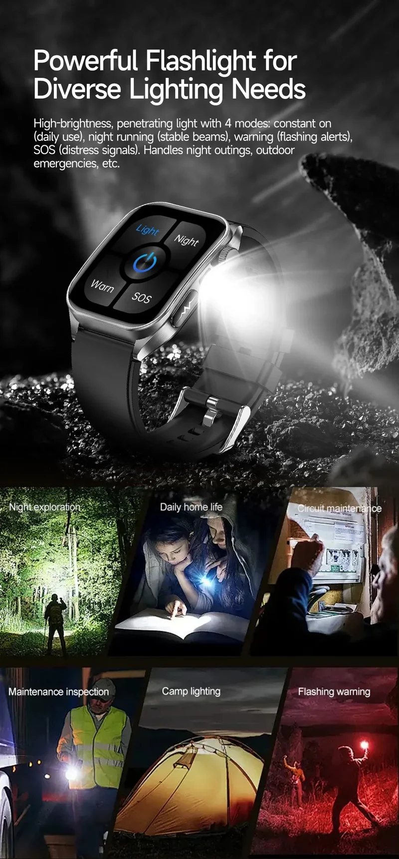 New 650nm Dual probe laser Health Smart Watch ECG+PPG Blood pressure Uric Acid Blood lipids AMOLED Physical therapy Smartwatches
