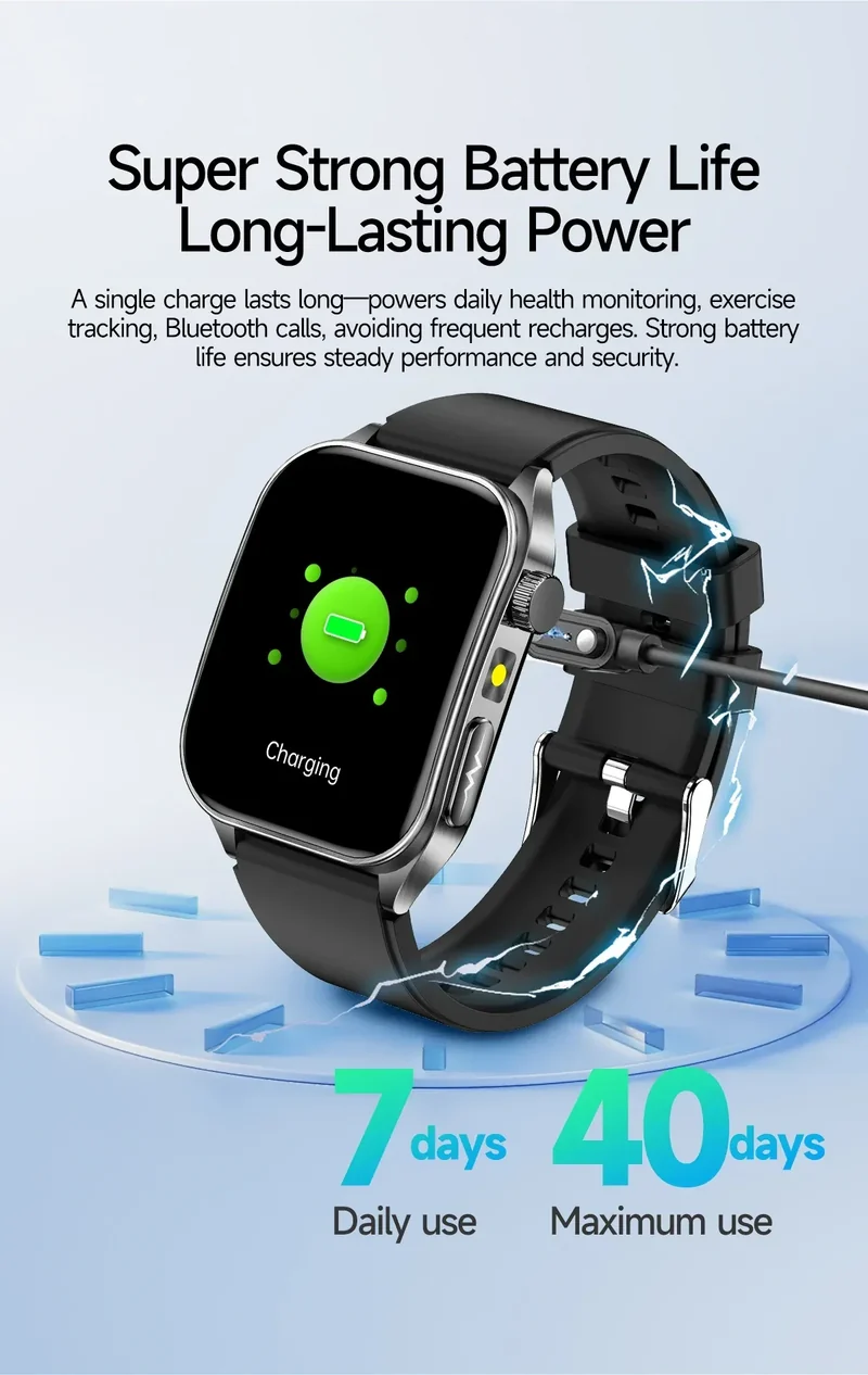 New 650nm Dual probe laser Health Smart Watch ECG+PPG Blood pressure Uric Acid Blood lipids AMOLED Physical therapy Smartwatches