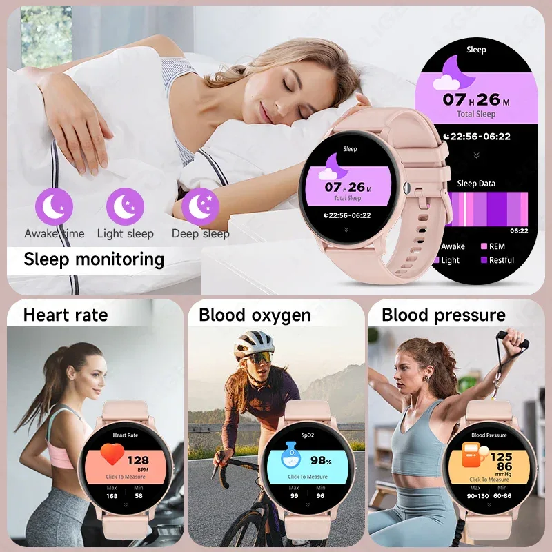 LIGE Smart Watch Women 1.39'' Full Touch Screen Custom Dials Wristwatch Bluetooth Call Blood Oxygen Monitor Sport Smartwatch Men
