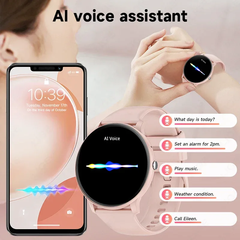 LIGE Smart Watch Women 1.39'' Full Touch Screen Custom Dials Wristwatch Bluetooth Call Blood Oxygen Monitor Sport Smartwatch Men