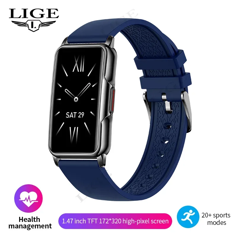 LIGE Women Smart Band Men Watch 1.47 inch Full Touch Heart Rate Sport Fitness Smartwatch New Outdoor Smart Bracelet Ladies 2025