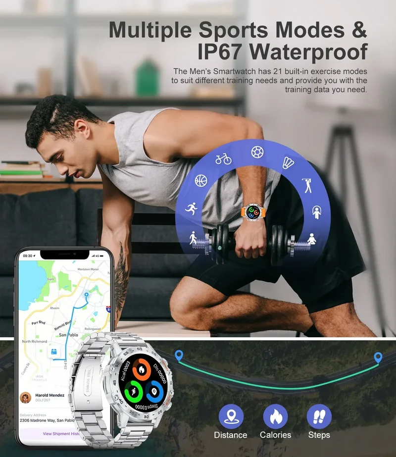 LIGE 2025 ECG+PPG Smart Watch Men 466*466 AMOLED Screen Heart Rate Blood Pressure Body Fat Monitor Bluetooth Call NFC Smartwatch
