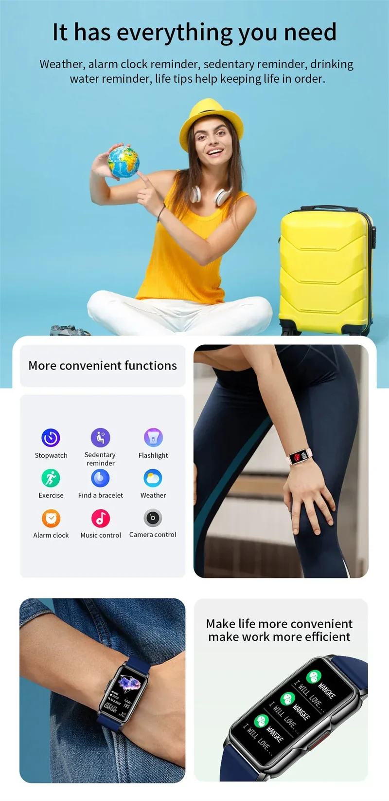 Bluetooth Connected Phone Smart Watch Women Men Music Fitness Sports Bracelet Sleep Monitor Man Waterproof Smartwatch Women+Box