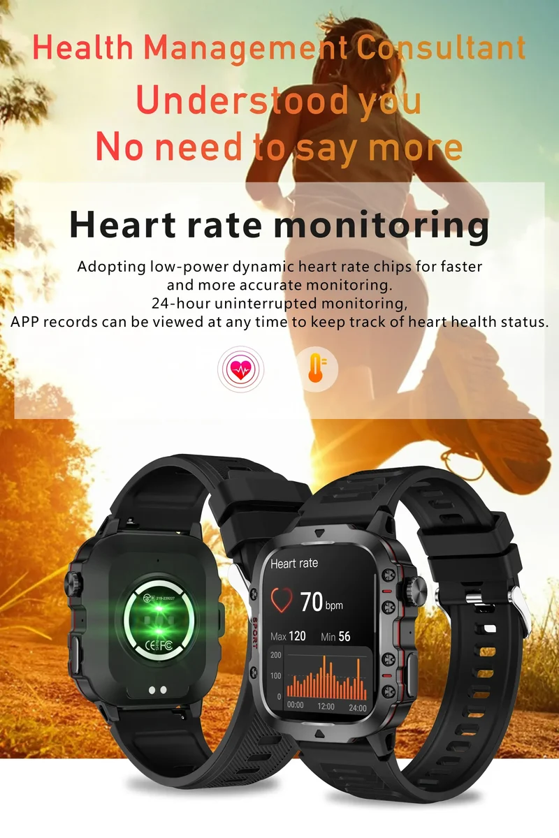 LIGE Outdoor Smart Watch Men 2.01" Screen 3AT Waterproof Watches Bluetooth Call Ai Voice Sport Smartwatch For Android Xiaomi IOS