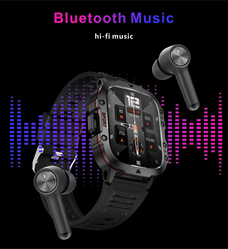 LIGE Outdoor Smart Watch Men 2.01" Screen 3AT Waterproof Watches Bluetooth Call Ai Voice Sport Smartwatch For Android Xiaomi IOS