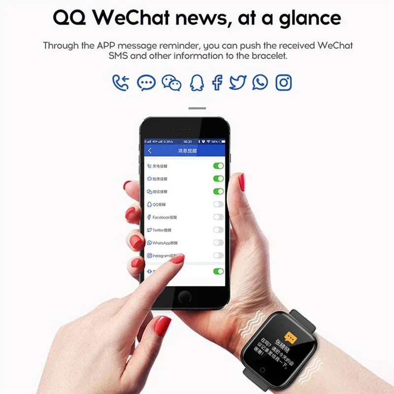 Watch Bluetooth Pro Smart Fitness Tracker Sports Watch Heart Rate Monitor Blood Pressure Smart Watch Bracelet for Android IOS