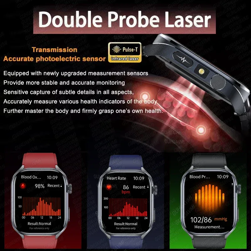 2025 New Accurate ECG Smart Watch Heart Health Analysis Blood analysis Blood Lipid Blood Pressure BT call Smart Watches For Men