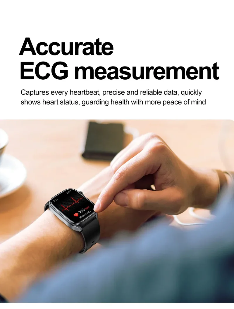 2025 New Accurate ECG Smart Watch Heart Health Analysis Blood analysis Blood Lipid Blood Pressure BT call Smart Watches For Men