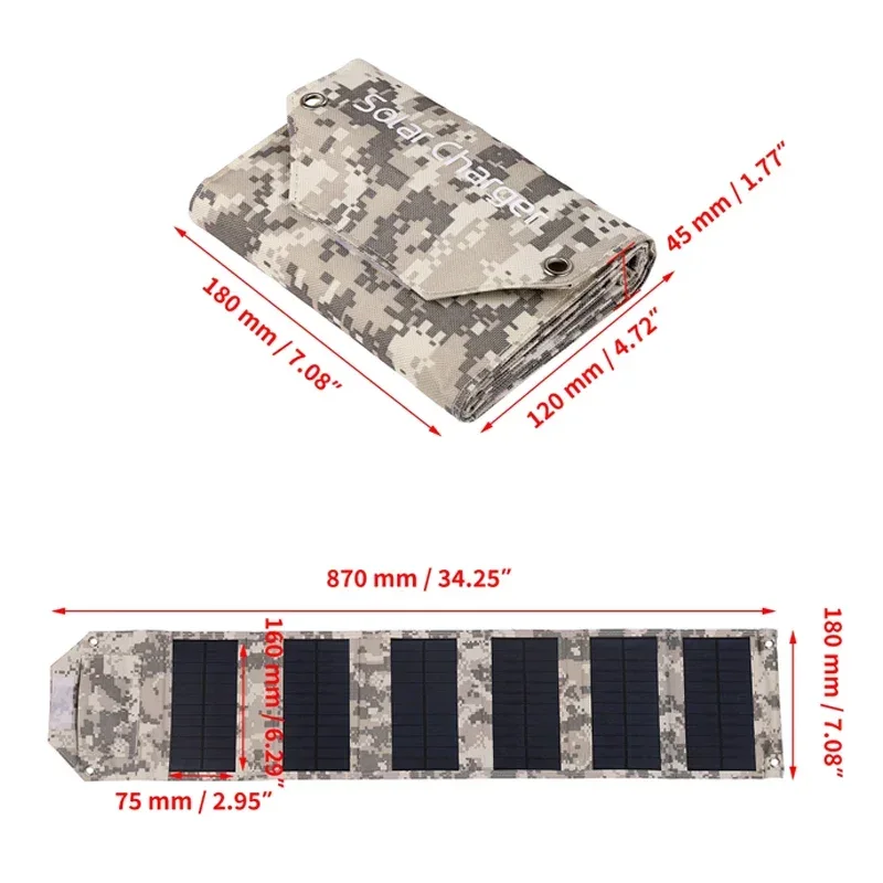 60W 80W 100W Foldable Solar Panel 5V USB Portable Folding Bag Battery Charger for Phone Outdoor Camping Waterproof Power Bank