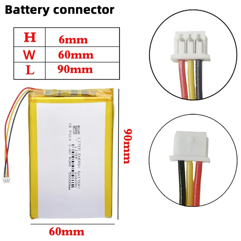 Replace 3.8V 606090 5000mAh Lipo Battery For anbernic RG505 Game machine Open source handheld console