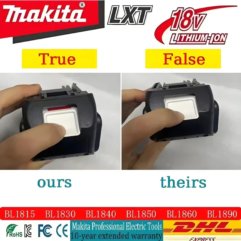 Original Makita 6Ah for Makita 18V Battery BL1830B BL1850B BL1850 BL1840 BL1860 BL1815 Replacement Lithium Battery