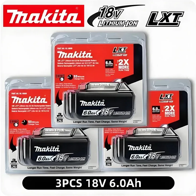 Original Makita 6Ah for Makita 18V Battery BL1830B BL1850B BL1850 BL1840 BL1860 BL1815 Replacement Lithium Battery