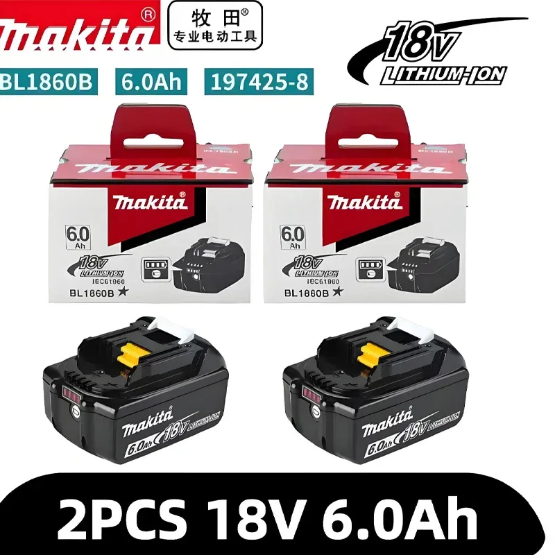 Original Makita 6Ah for Makita 18V Battery BL1830B BL1850B BL1850 BL1840 BL1860 BL1815 Replacement Lithium Battery