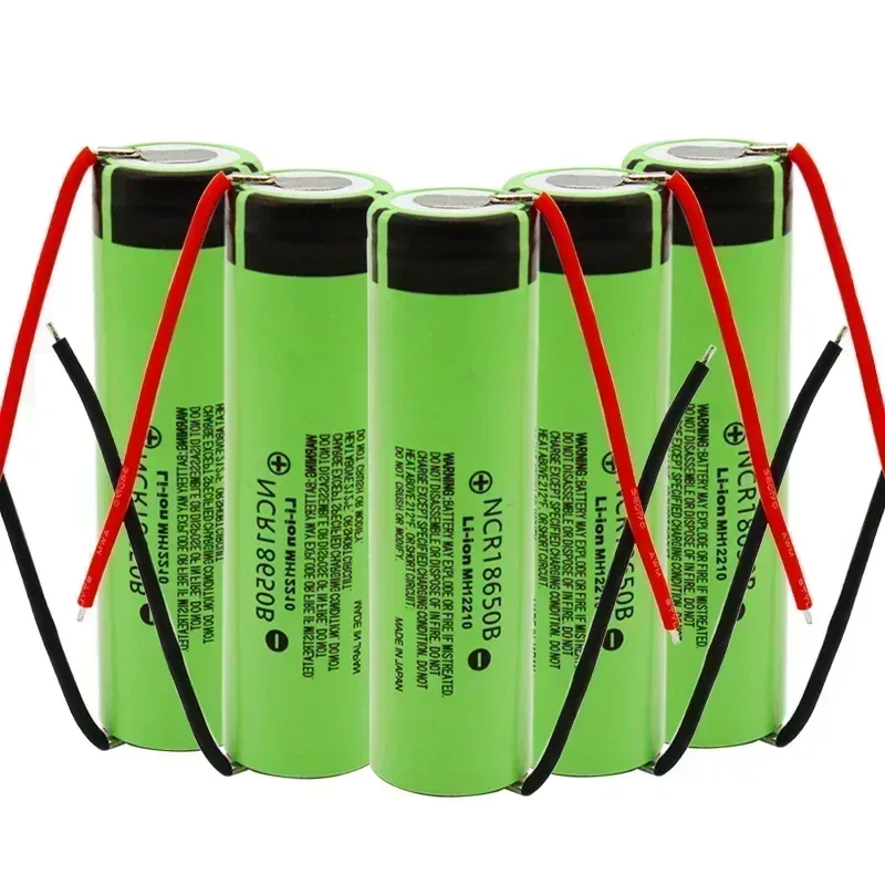 18650 battery 3400mah 3.7V lithium battery NCR18650B 3400mah suitable for flashlight battery+DIY wire assembly