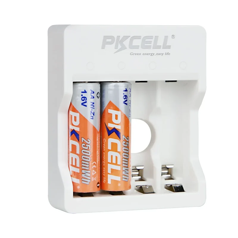 PKCELL 4PC 1.6V 900mWh Ni-Zn AAA Rechargeable Battery AAA batteries pack with NiZn Charger for NIZN AA/AAA Battery