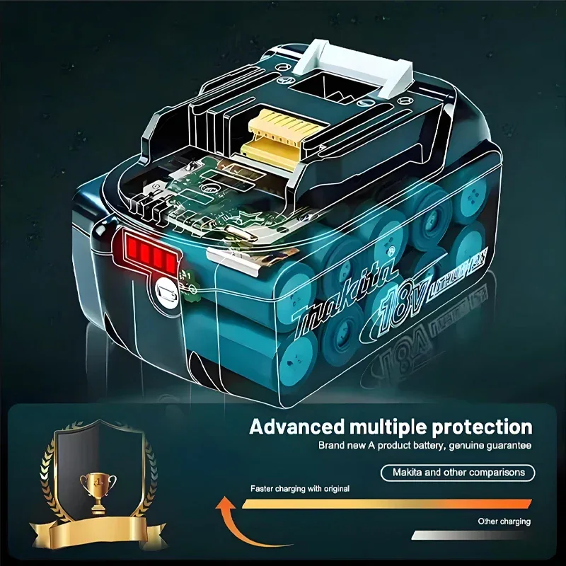 Makita 18V battery for Makita 18V power tools The 18V Makita BL1860B rechargeable battery can replace BL1850B LXT400