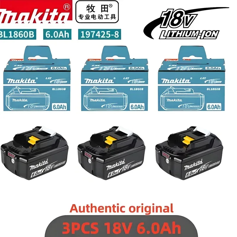 Makita 18V battery for Makita 18V power tools The 18V Makita BL1860B rechargeable battery can replace BL1850B LXT400