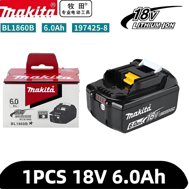 Makita 18V battery for Makita 18V power tools The 18V Makita BL1860B rechargeable battery can replace BL1850B LXT400
