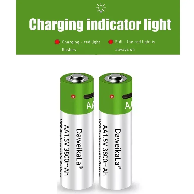 New 1.5V AAA grade lithium-ion battery with 3000mAh capacit USB rechargeable battery suitable forRomote Control LED toy keyboard