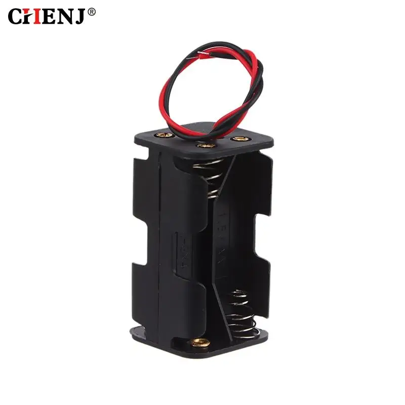 AA Battery Holder 6V for 4 x AA Batteries Plastic Storage Box AA Battery Case Dual Layers With Wire Lead Power Battery Storage