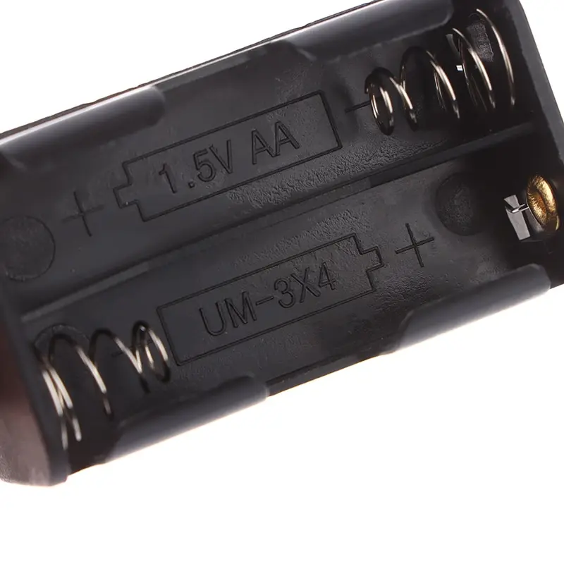 AA Battery Holder 6V for 4 x AA Batteries Plastic Storage Box AA Battery Case Dual Layers With Wire Lead Power Battery Storage