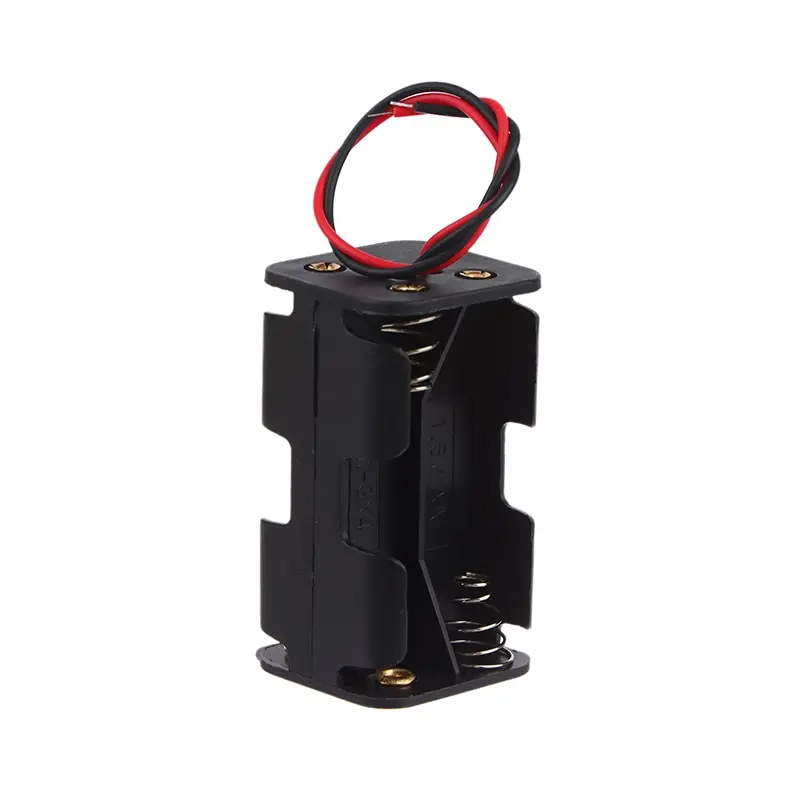AA Battery Holder 6V for 4 x AA Batteries Plastic Storage Box AA Battery Case Dual Layers With Wire Lead Power Battery Storage