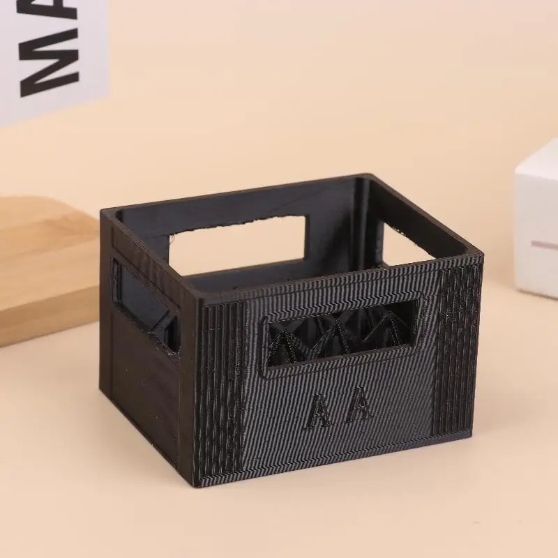 3D Printed Beer Crate Style Battery Storage Case No. 5 Aa No. 7 Aaa Battery Basket Stackable Batteries Storage Box Home Decor