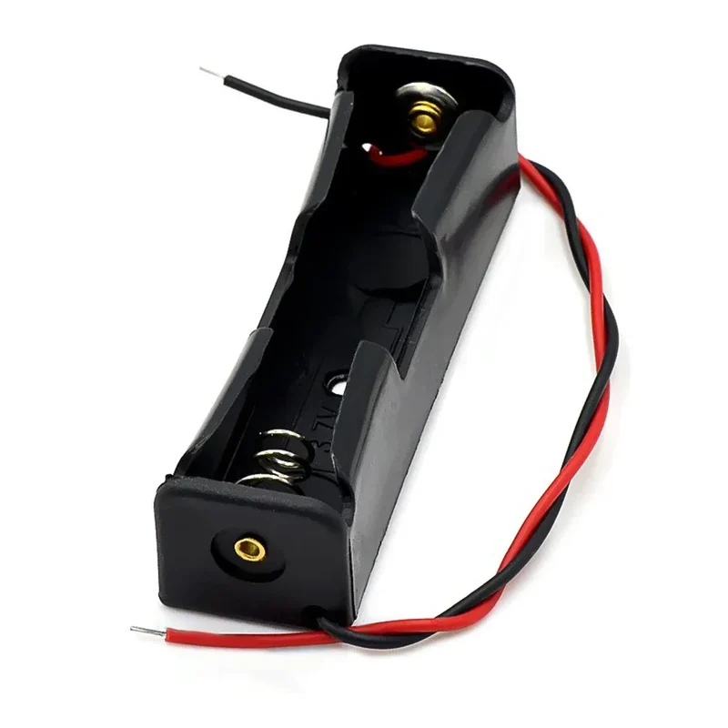 1 2 3 4 Slot DIY Batteries Clip Holder Container Plastic 18650 Holder Box with Wire Lead Black for 18650 3.7V Battery