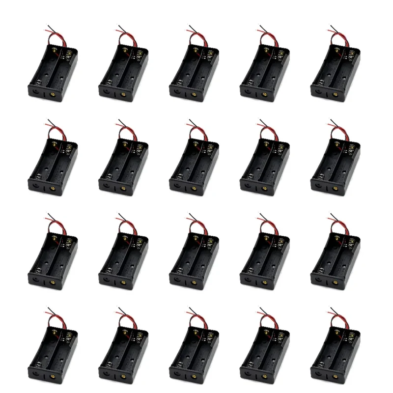 1 2 3 4 Slot DIY Batteries Clip Holder Container Plastic 18650 Holder Box with Wire Lead Black for 18650 3.7V Battery