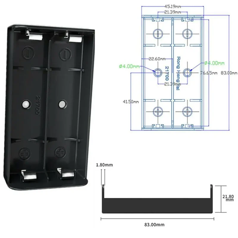 DIY Power Bank Cases For 21700 Storage Box 1p/2p/3p/4p Rechargeable Battery For 21700 Battery Holder Case Box