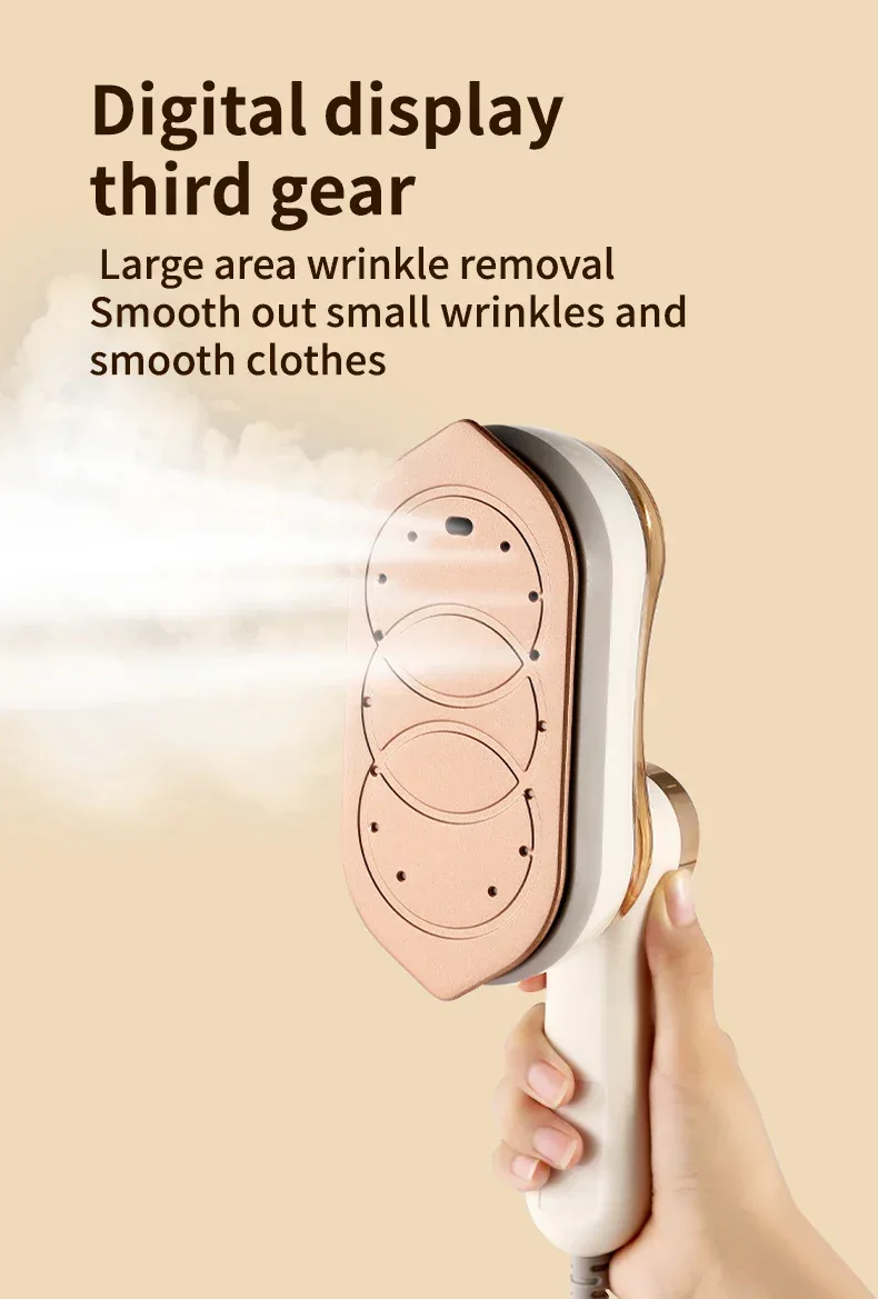 1200W Portable Handheld Steam Iron High Power Three-speed Garment Steamer Touch Screen Rotary Electric Iron Travel Steam Iron