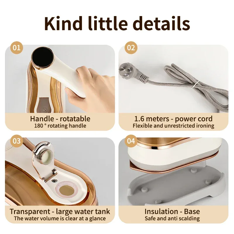 High Power Handheld Steam Iron 1200W Household Three-speed Garment Steamer Portable Travel Electric Iron