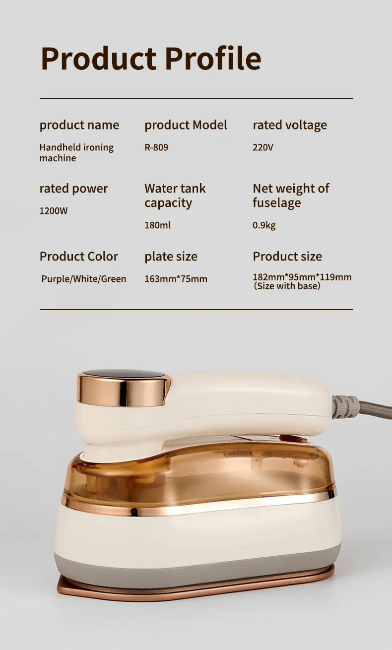 High Power Handheld Steam Iron 1200W Household Three-speed Garment Steamer Portable Travel Electric Iron