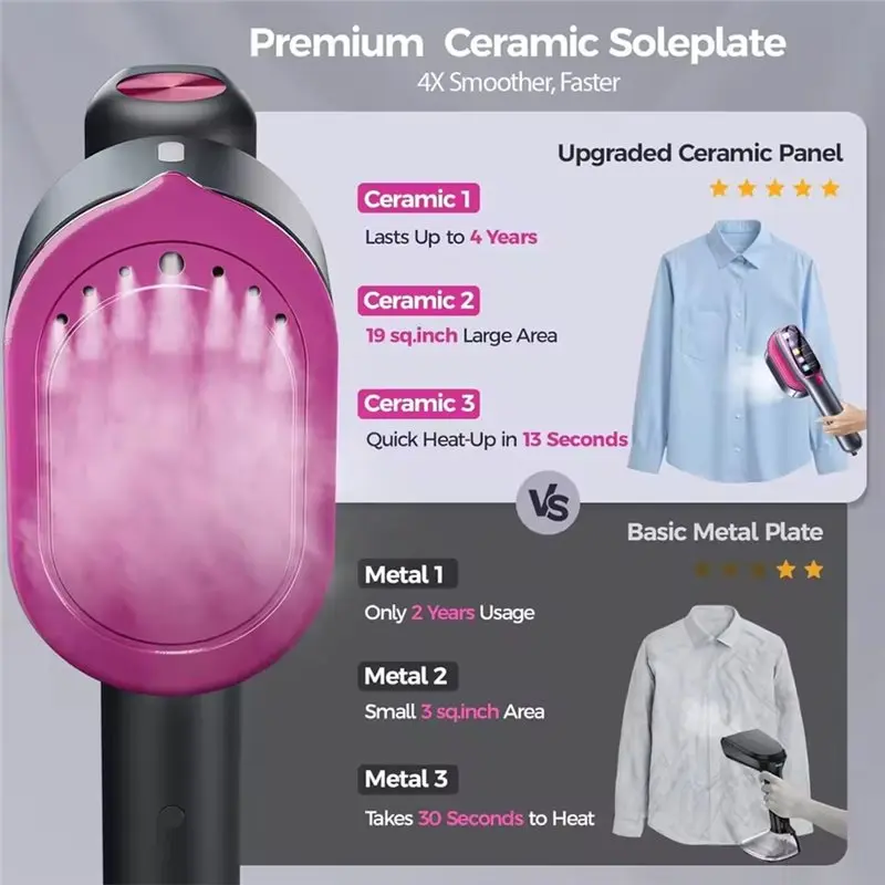 A74G-Garment Steamer EU Plug Handheld Steam Iron Portable Mini For Clothes Fast Heating Travel Garment Fabric Press Machine