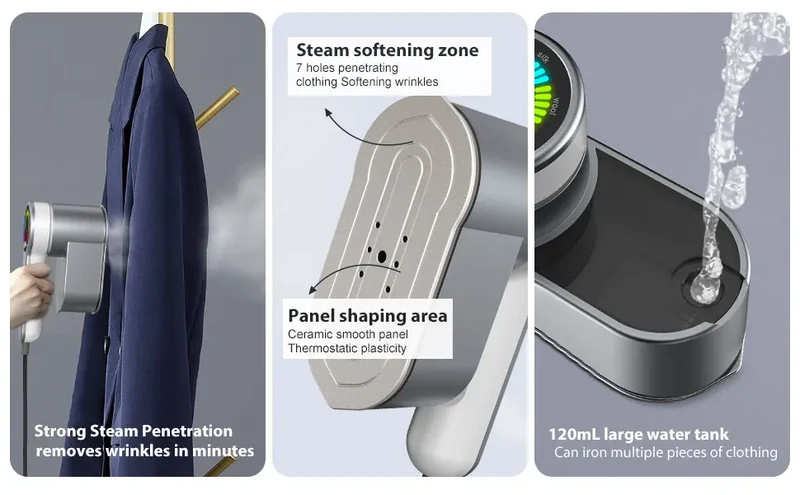 New Intelligent Steam Ironing Machine Portable Travel Steamers for Clothes LCD Diplay Screenc Mini Handheld Garment Iron Steamer