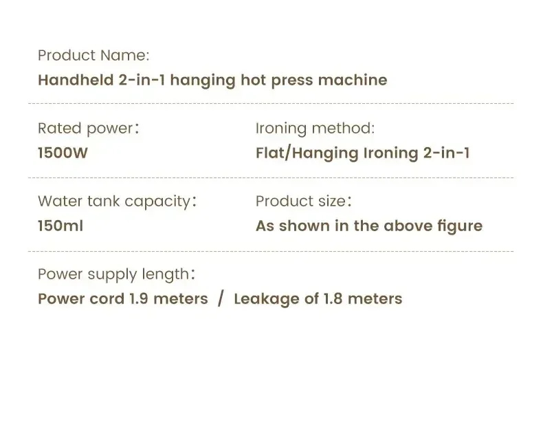 1500W Foldable Electric Fabric Steamer Fast-Heat Handheld Steam Iron for Home Travel Garment Care