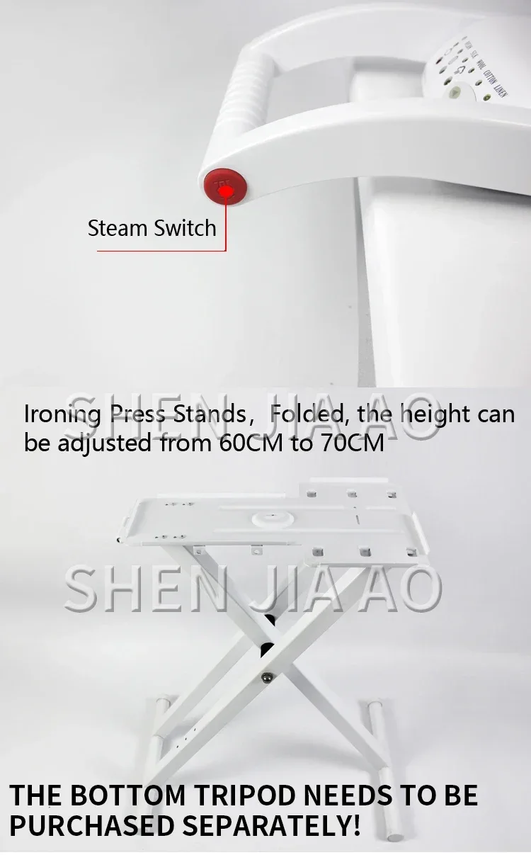 Steam Iron Family Hotel Commercial Large Area Ironing Machine Model 810 Table Steam Ironing Machine 1600W Dry Press for Laundry