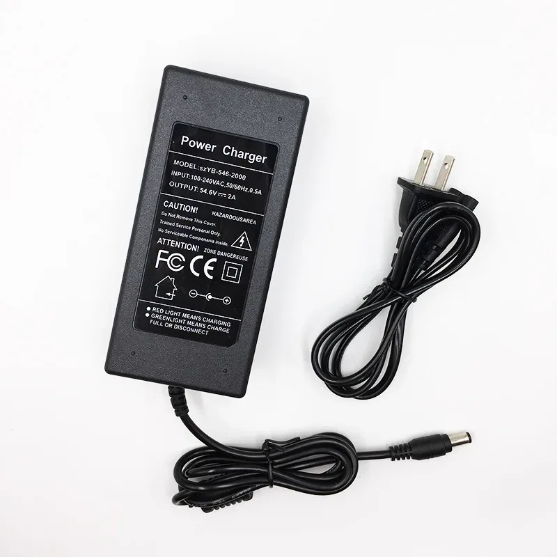 54.6V 2A charger for 48V li-ion Battery Charger DC Socket/connector for 48V 13S Lithium Skateboard Balance Vehicle Battery