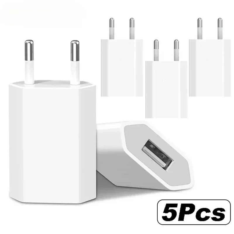 5V/1A Mini EU Plug Charger USB Mobile Phones Charger USB-C Quick Charger Wall Power Adapter Chargers For iPhone Samsung Xiaomi