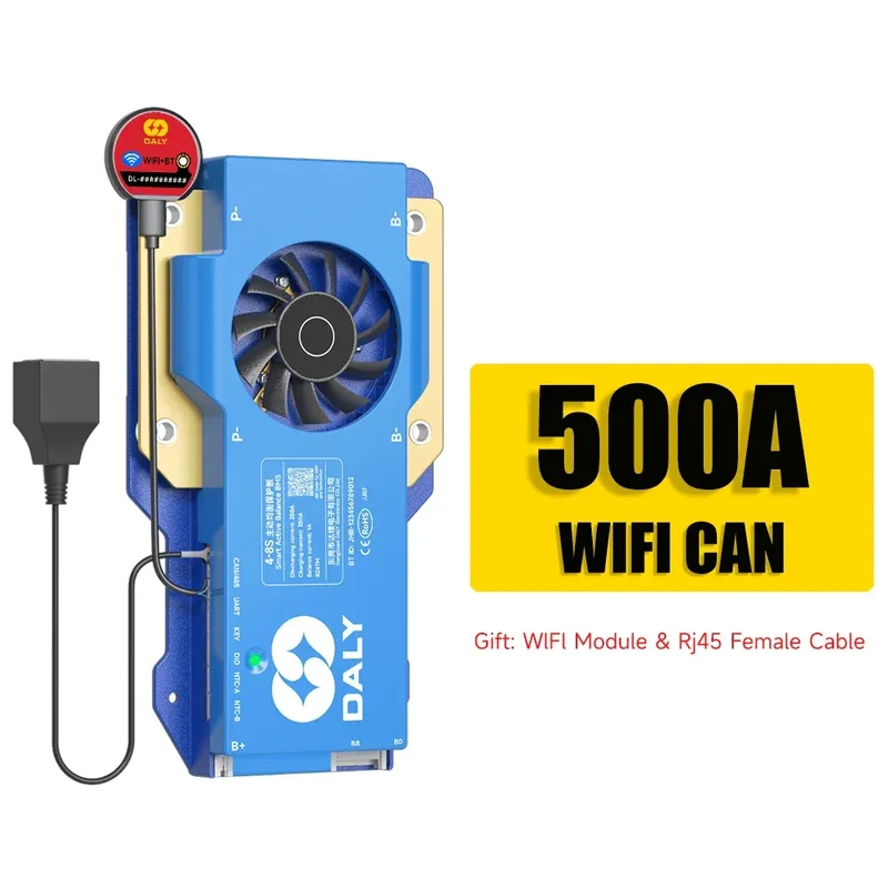 Daly BMS WiFi Active BMS 250 amperios for Lifepo4 4S 8S 24S 100A 150A 200A 500A Active Balance 1A Built-in BT 7S 24V 12V 48V