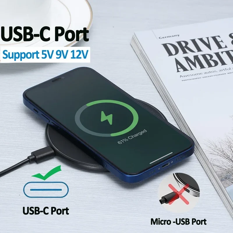 50W Wireless Charger Pad For IPhone 16 15 14 13 12 Pro XS Max 8 Upgrade Fast Wireless Charging Station For Samsung Xiaomi Huawei