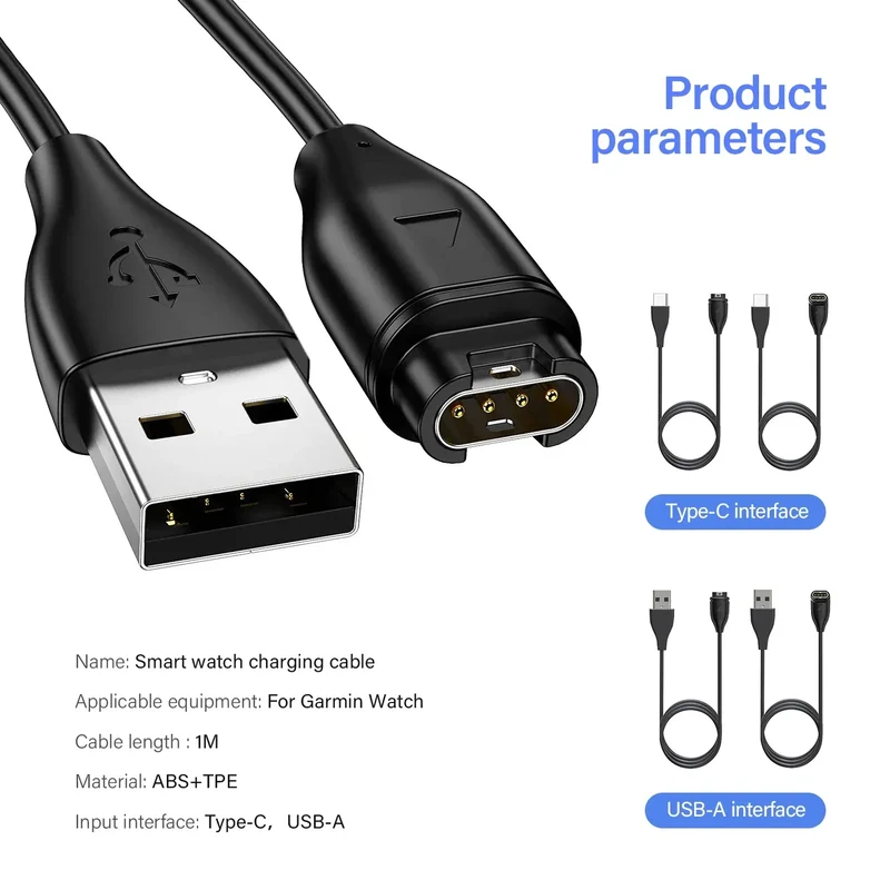 Charger for Garmin Forerunner 45 55 245 255 265 745 945 955 965,Vivoactive 3 4S, Venu 2 Plus,Fenix 8 7 7S 7X 6 5 Charging Cable
