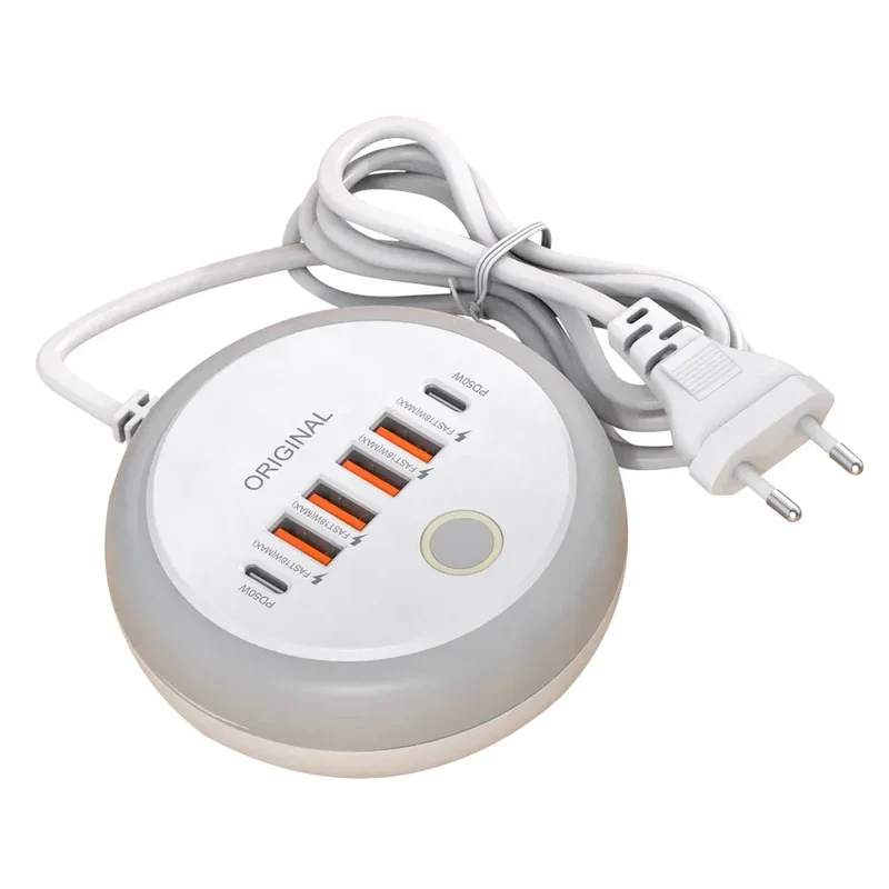 Multi Ports Charger PD 50W USB Type C Mobile Phone Power Adapter For iPhone Xiaomi Huawei Samsung USB Quick Charging Power Strip